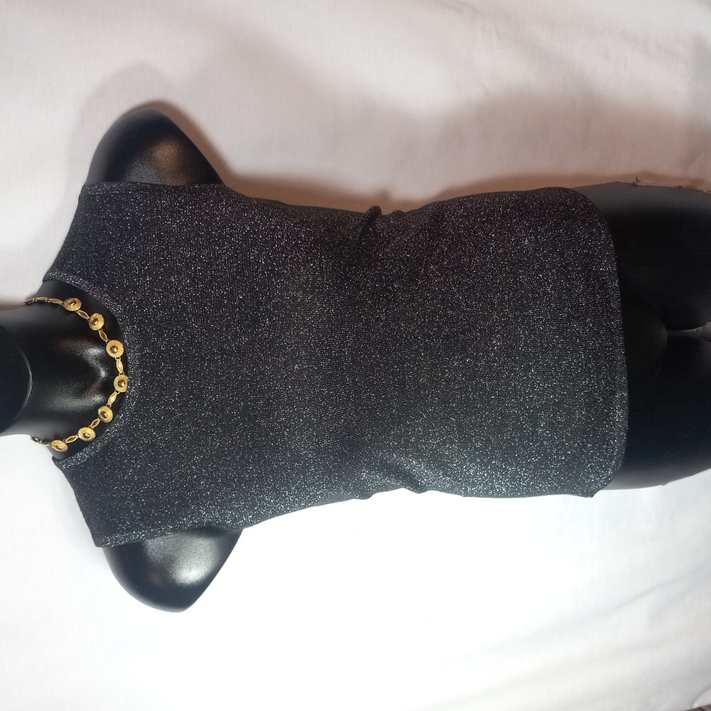Susan Graver Black Glitter Tank Top